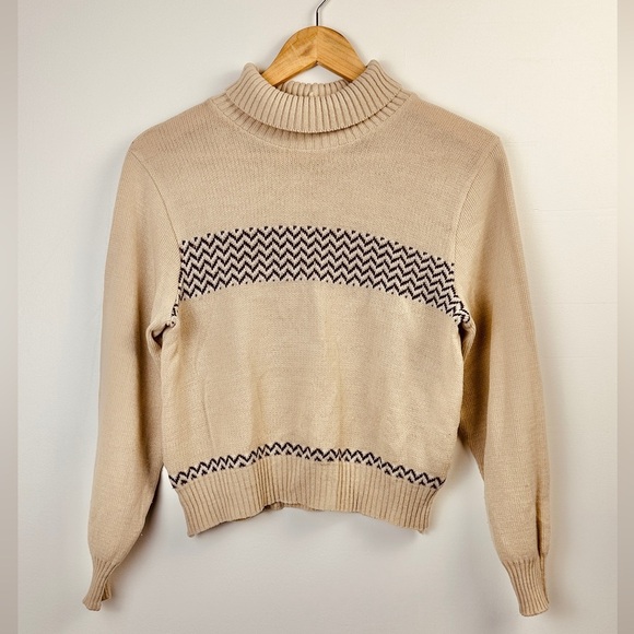 Vintage Sweaters - Vintage cream turtle neck - Size S - Rhapsodies brand